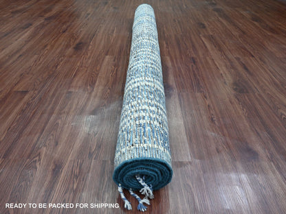 Blue 6'0" x 10'4" Tribal & Geometric Hand knotted Wool Rug - Sku: O020741