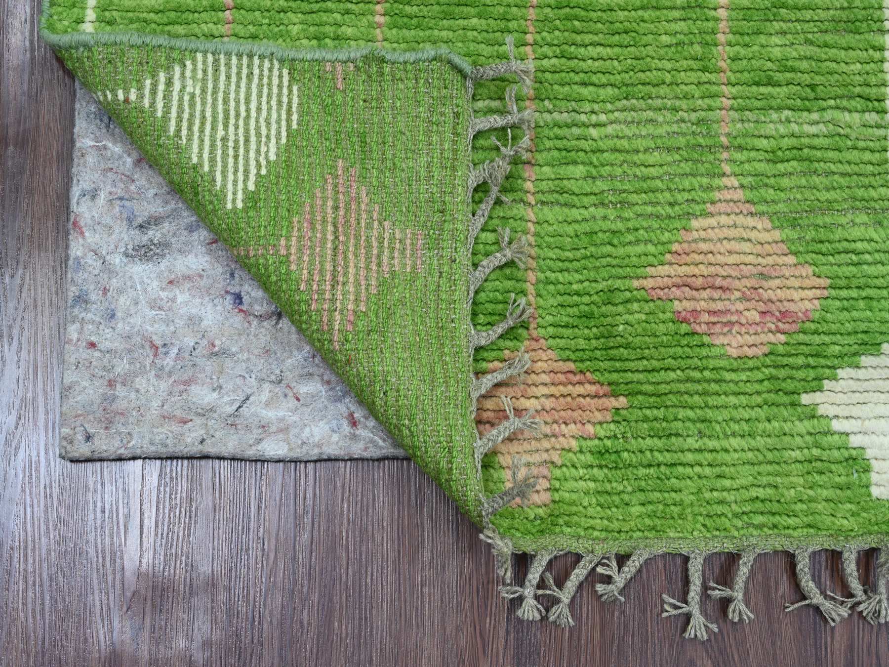 Green 2'6" x 9'1" Tribal Hand knotted Wool Rug - Sku: O020747