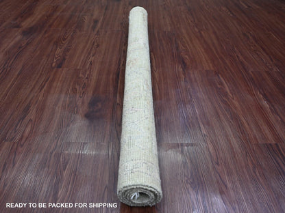 Green 4'1" x 4'2" Oushak / Peshawar Hand knotted Wool Rug - Sku: O020752