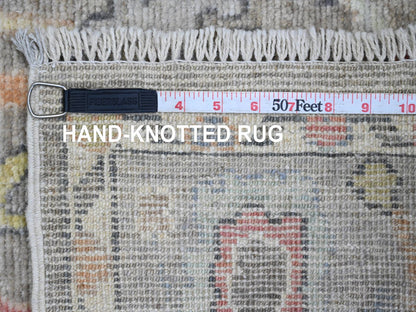 Grey 3'9" x 12'1" Oushak And Peshawar Hand knotted Wool Rug - Sku: O020759
