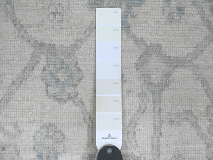 Ivory 3'11" x 12'2" Oushak And Peshawar Hand knotted Wool Rug - Sku: O020764