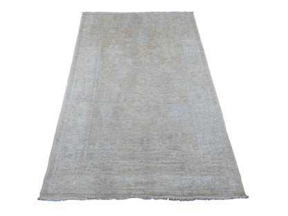 Brown 3'11" x 5'9" Oushak / Peshawar Hand knotted Wool Rug - Sku: O020768
