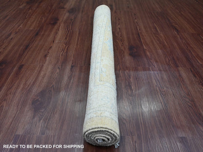 Brown 3'11" x 5'9" Oushak / Peshawar Hand knotted Wool Rug - Sku: O020768
