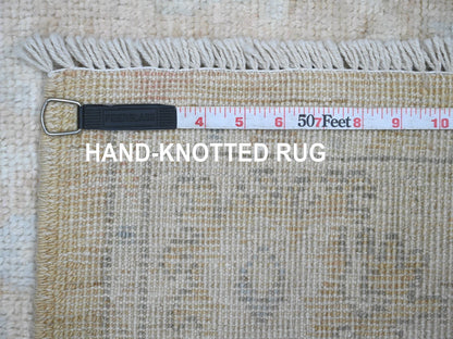 Brown 3'11" x 5'9" Oushak / Peshawar Hand knotted Wool Rug - Sku: O020768