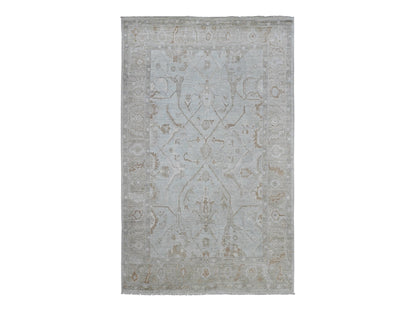 Oushak Oushak hand-knotted wool rug in Ivory & Brown, 5'8" x 9'2" — SKU O020776