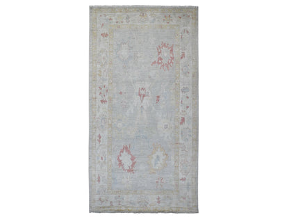 Oushak Oushak hand-knotted wool runner in Gray & Ivory, 6'2" x 11'8" — SKU O020781