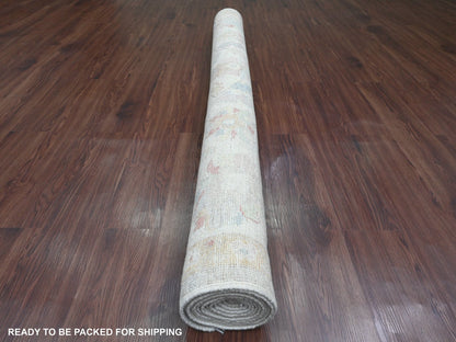 Oushak Oushak hand-knotted wool runner in Gray & Ivory, 6'2" x 11'8" — SKU O020781 (view 4)
