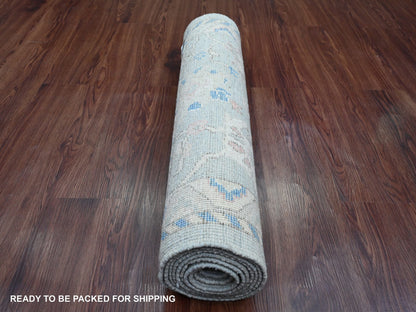 Oushak Oushak hand-knotted wool runner in Gray, 2'9" x 9'7" — SKU O020786 (view 4)