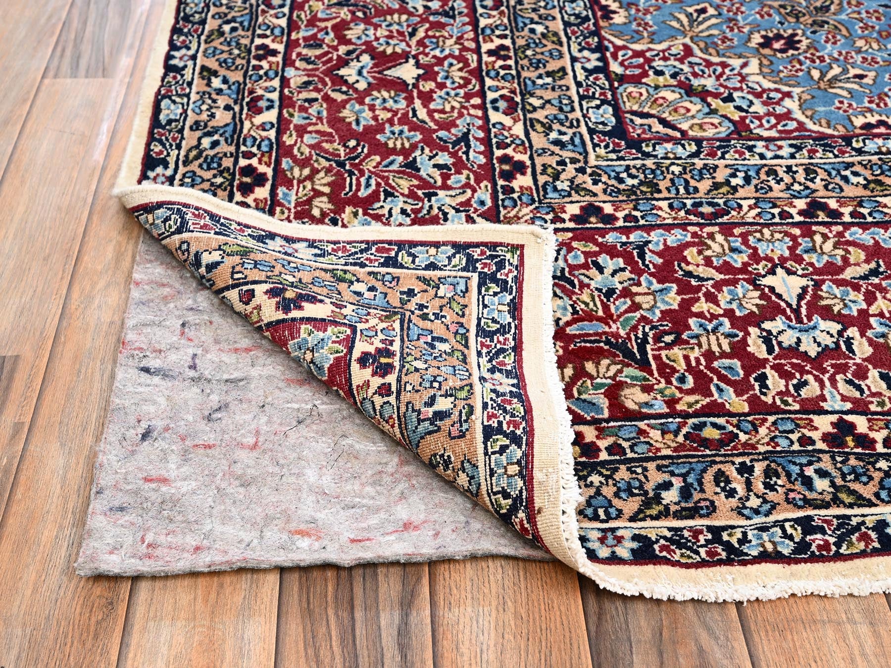 Kerman Vintage hand-knotted wool rug in Ivory & Red, 9'10" x 12'7" — SKU O02078 (view 5)