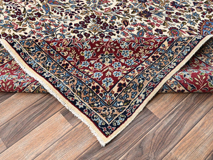 Kerman Vintage hand-knotted wool rug in Ivory & Red, 9'10" x 12'7" — SKU O02078 (view 7)