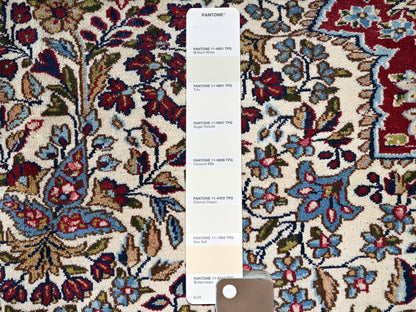 Kerman Vintage hand-knotted wool rug in Ivory & Red, 9'10" x 12'7" — SKU O02078 (view 8)