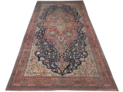 Sarouk Antique hand-knotted wool rug in Red, 14' x 25'9" — SKU O02079 (view 2)