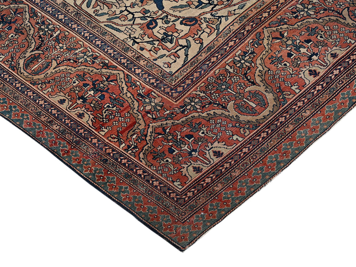 Sarouk Antique hand-knotted wool rug in Red, 14' x 25'9" — SKU O02079 (view 7)