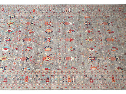 Tribal & Geometric hand-knotted wool rug in Gray, 18'3" x 23'9" — SKU O02080 (view 4)