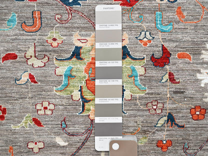 Tribal & Geometric hand-knotted wool rug in Gray, 18'3" x 23'9" — SKU O02080 (view 6)