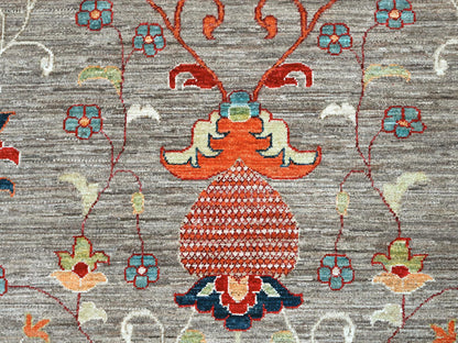 Tribal & Geometric hand-knotted wool rug in Gray, 18'3" x 23'9" — SKU O02080 (view 7)