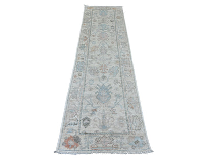 Oushak Oushak hand-knotted wool runner in Ivory, 2'7" x 9'6" — SKU O020813