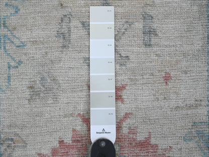 Ivory 2'9" x 11'7" Oushak And Peshawar Hand knotted Wool Rug - Sku: O020814