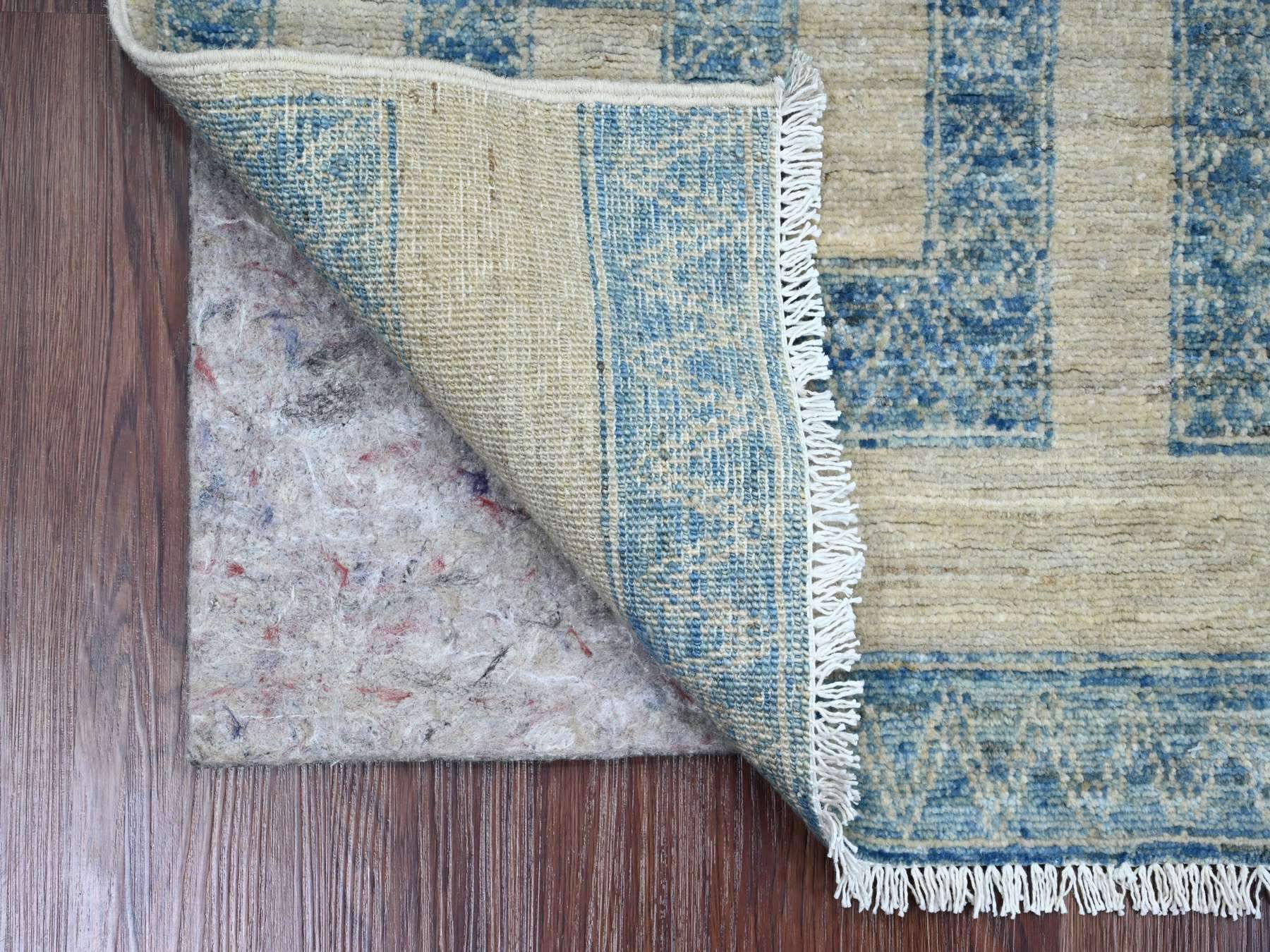 Tribal & Geometric hand-knotted wool rug in Blue, 2' x 3'1" — SKU O020824 (view 2)