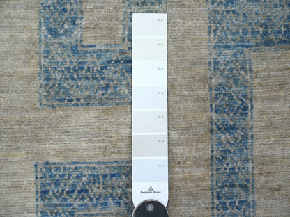 Blue 2'0" x 3'1" Tribal & Geometric Hand knotted Wool Rug - Sku: O020824