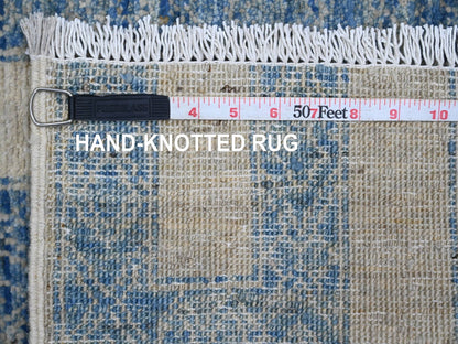 Blue 2'0" x 3'1" Tribal & Geometric Hand knotted Wool Rug - Sku: O020824