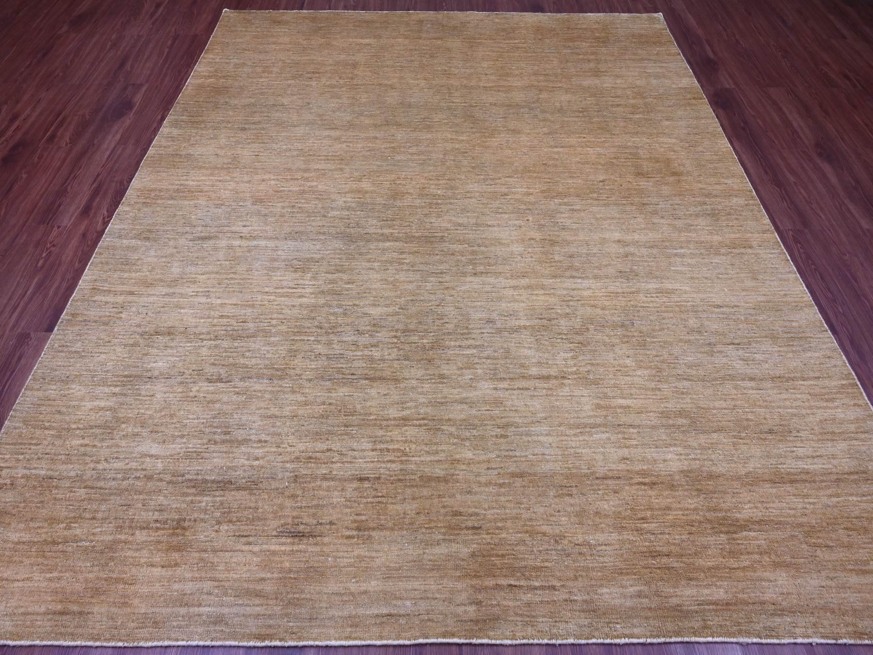 Modern / Contemporary hand-knotted wool rug in Brown, 7'10" x 9'5" — SKU O020829 (view 2)