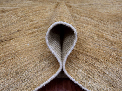 Brown 7'10" x 9'5" Modern and Contemporary Hand knotted Wool Rug - Sku: O020829