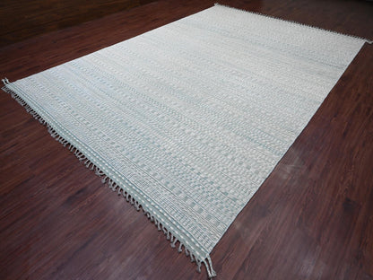 Green 9'7" x 14'3" Tribal Hand knotted Wool Rug - Sku: O020830