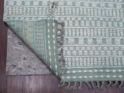 Green 9'7" x 14'3" Tribal Hand knotted Wool Rug - Sku: O020830