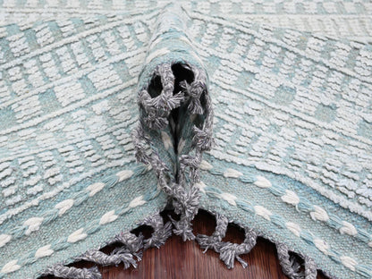 Green 9'7" x 14'3" Tribal Hand knotted Wool Rug - Sku: O020830