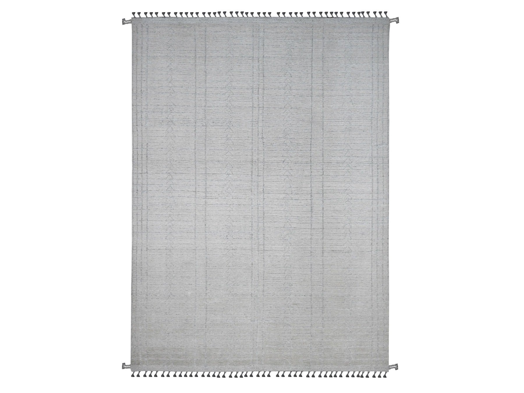 Tribal & Geometric hand-knotted wool rug in Ivory, 8'10" x 12'2" — SKU O020831