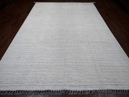 Tribal & Geometric hand-knotted wool rug in Ivory, 8'10" x 12'2" — SKU O020831 (view 2)