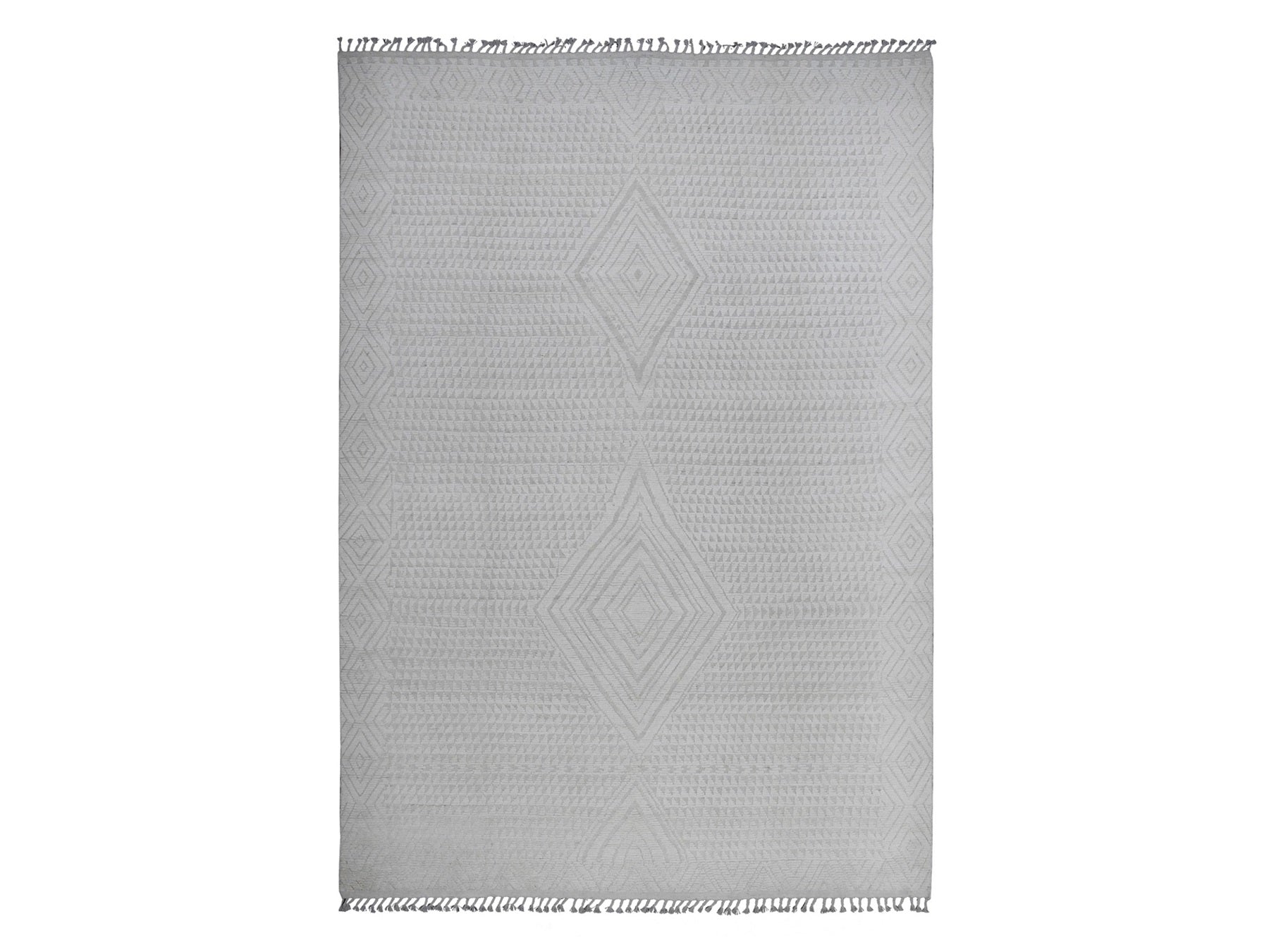 Tribal & Geometric hand-knotted wool rug in Ivory, 8'10" x 12'8" — SKU O020833