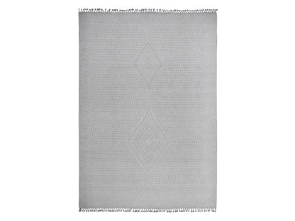 Tribal & Geometric hand-knotted wool rug in Ivory, 8'10" x 12'8" — SKU O020833