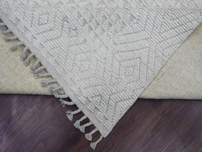 Tribal & Geometric hand-knotted wool rug in Ivory, 8'10" x 12'8" — SKU O020833 (view 6)