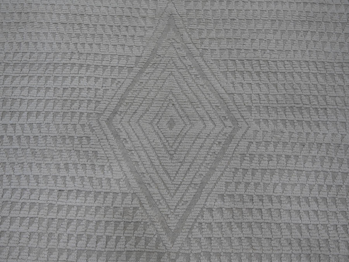 Tribal & Geometric hand-knotted wool rug in Ivory, 8'10" x 12'8" — SKU O020833 (view 8)