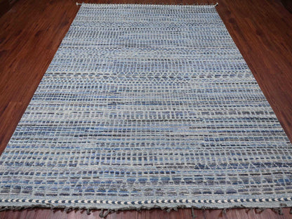 Blue 8'1" x 10'8" Tribal & Geometric Hand knotted Wool Rug - Sku: O020834