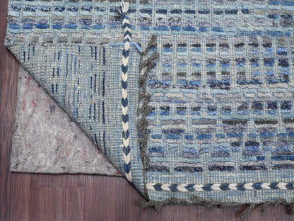 Blue 8'1" x 10'8" Tribal & Geometric Hand knotted Wool Rug - Sku: O020834