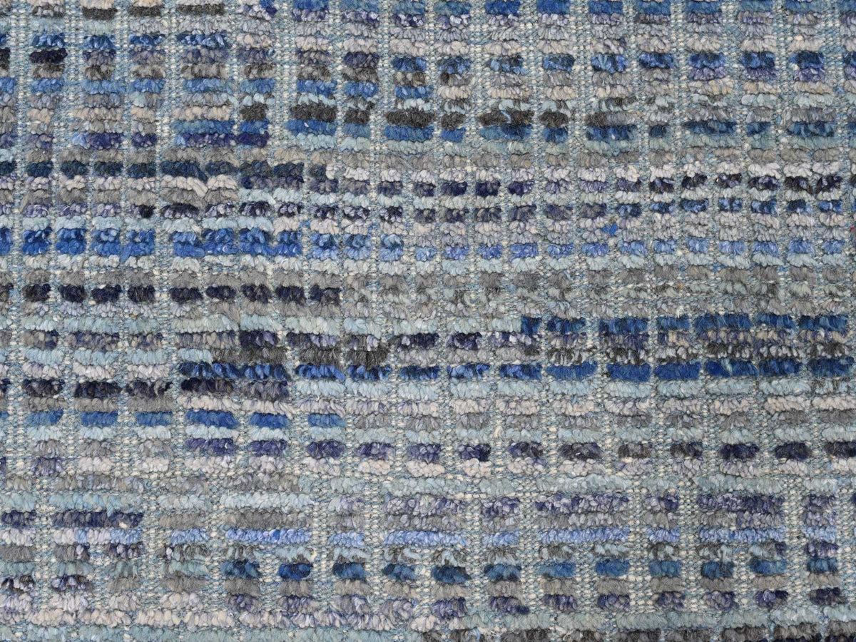 Tribal & Geometric hand-knotted wool rug in Blue, 8'1" x 10'8" — SKU O020834 (view 8)