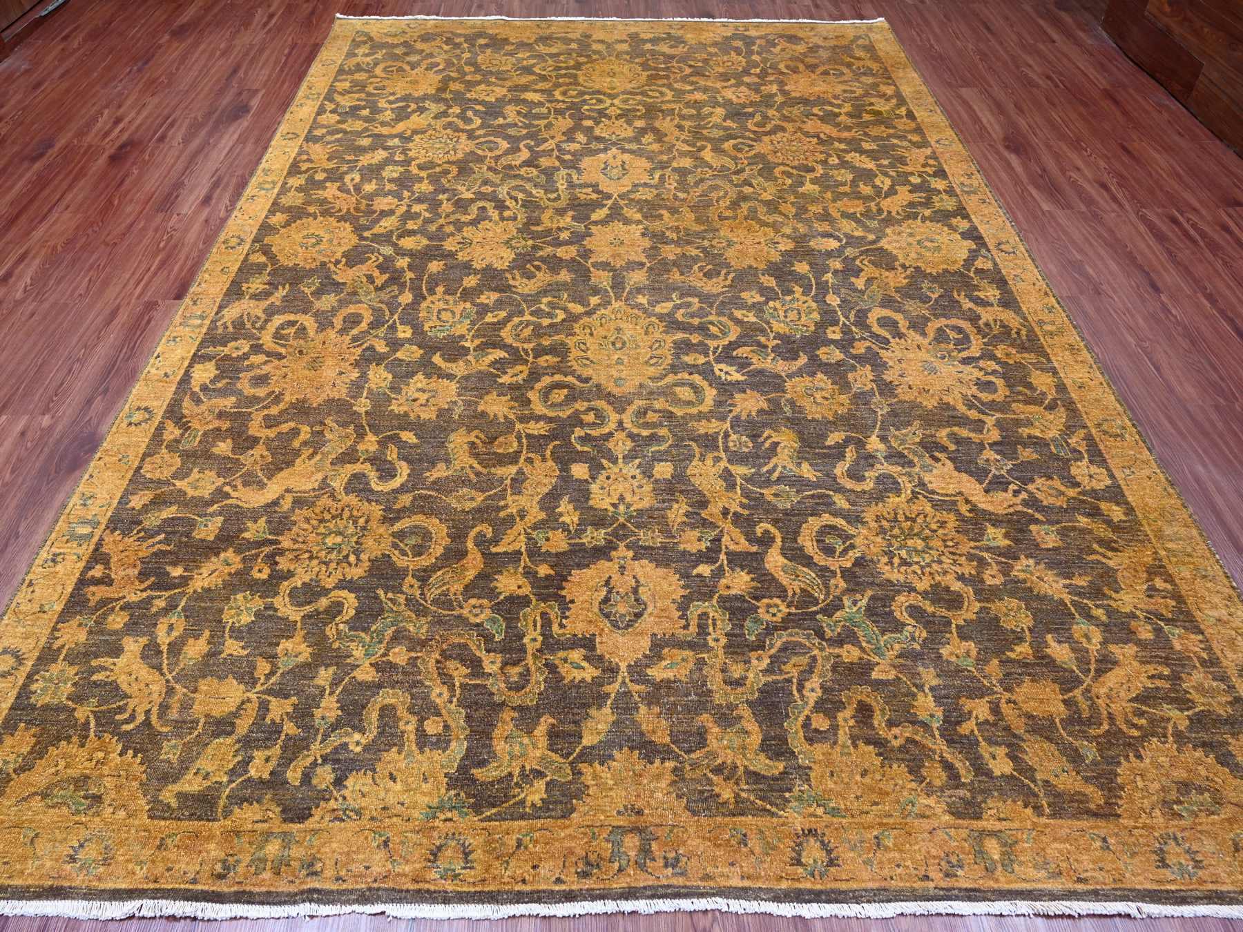 Mahal Vintage hand-knotted wool rug in Overdyed & Brown, 8'6" x 11'10" — SKU O020837 (view 2)
