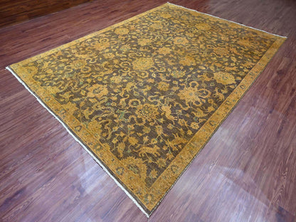 Mahal Vintage hand-knotted wool rug in Overdyed & Brown, 8'6" x 11'10" — SKU O020837 (view 3)