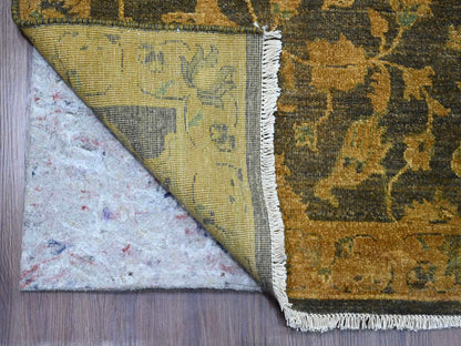 Overdyed 8'6" x 11'10" Vintage Hand knotted Wool Rug - Sku: O020837