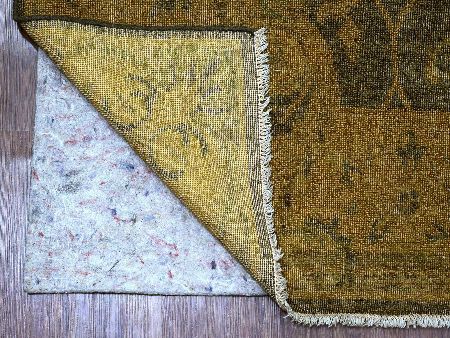 Mahal Tribal & Geometric hand-knotted wool rug in Overdyed & Brown, 7'10" x 10'1" — SKU O020838 (view 4)