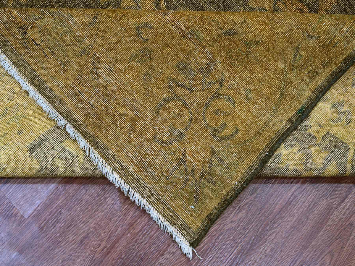 Mahal Tribal & Geometric hand-knotted wool rug in Overdyed & Brown, 7'10" x 10'1" — SKU O020838 (view 6)