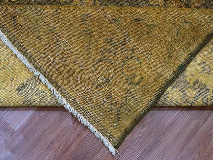 Mahal Tribal & Geometric hand-knotted wool rug in Overdyed & Brown, 7'10" x 10'1" — SKU O020838 (view 6)