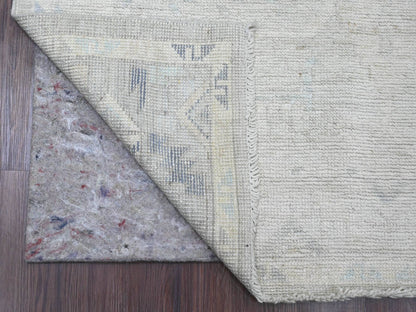 Oushak hand-knotted wool runner in Gray, 4'1" x 8' — SKU O020862 (view 2)