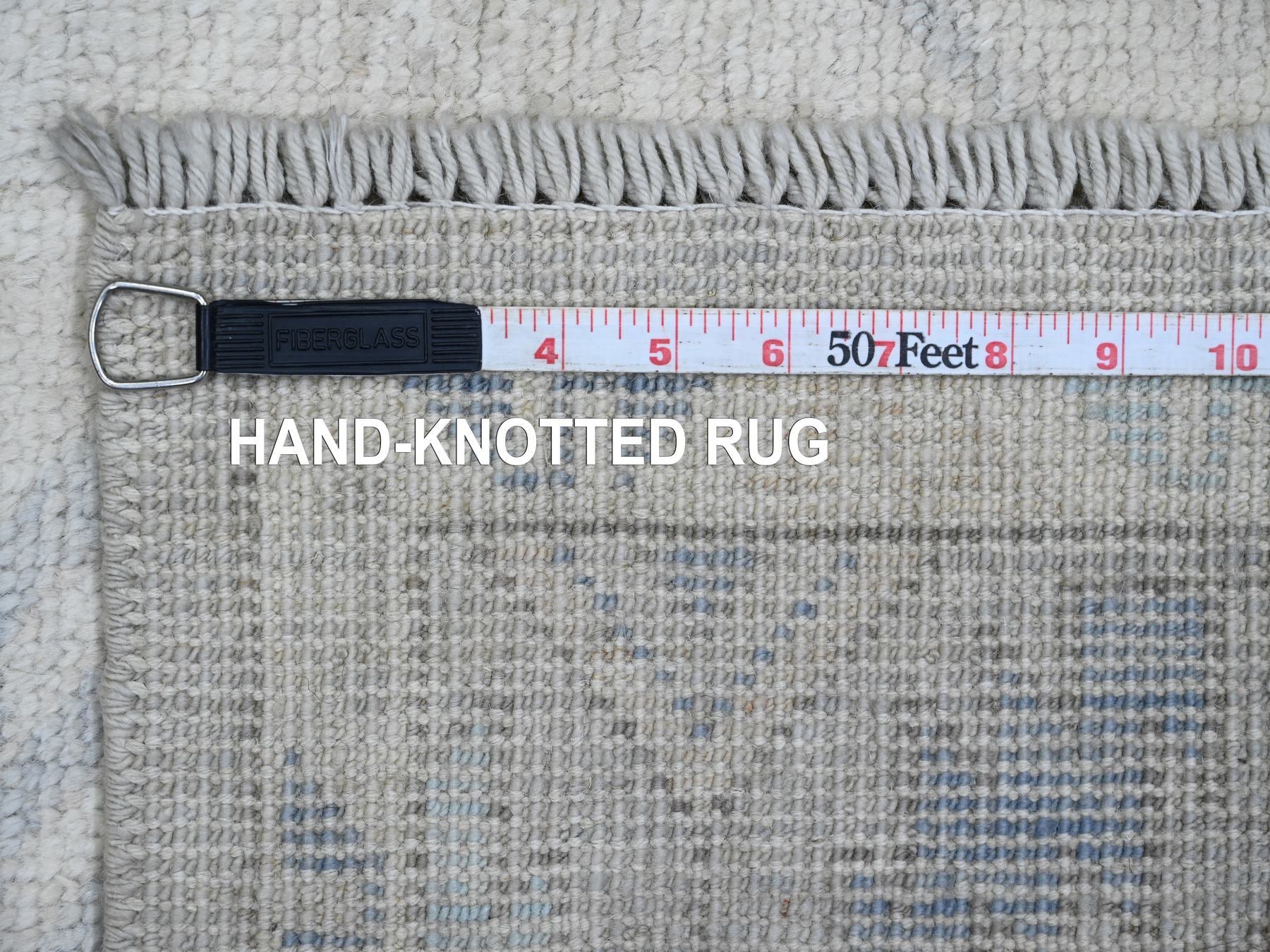 Oushak hand-knotted wool runner in Gray, 4'1" x 8' — SKU O020862 (view 6)