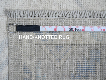 Oushak hand-knotted wool runner in Gray, 4'1" x 8' — SKU O020862 (view 6)