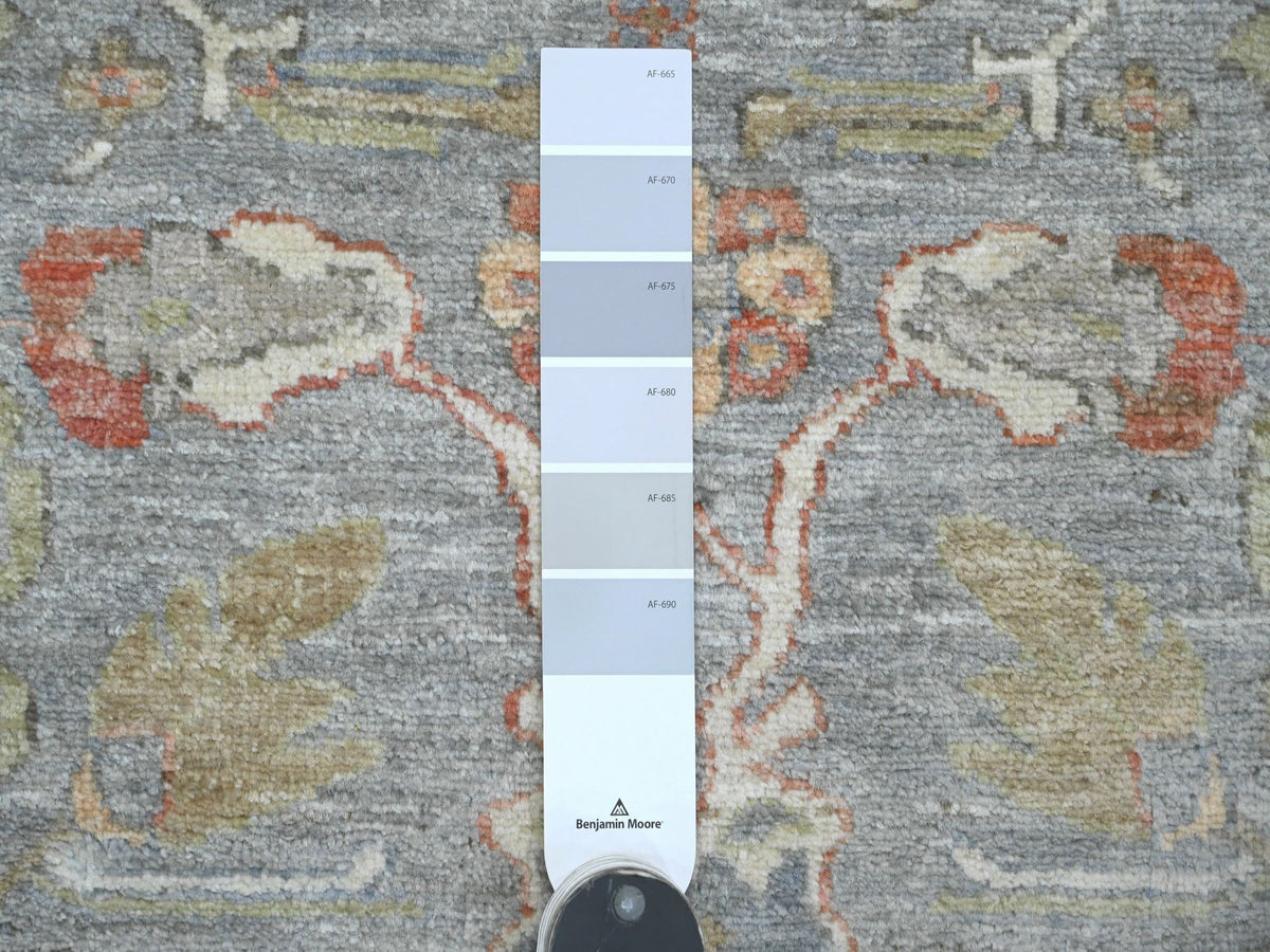 Heriz hand-knotted wool runner in Gray & Ivory, 2'8" x 15'6" — SKU O020868 (view 3)