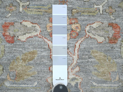 Heriz hand-knotted wool runner in Gray & Ivory, 2'8" x 15'6" — SKU O020868 (view 3)
